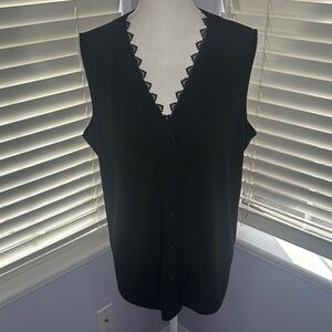 🔥 3 FOR $25 SALE 🔥 Calvin Klein Black Lace Trim Blouse
